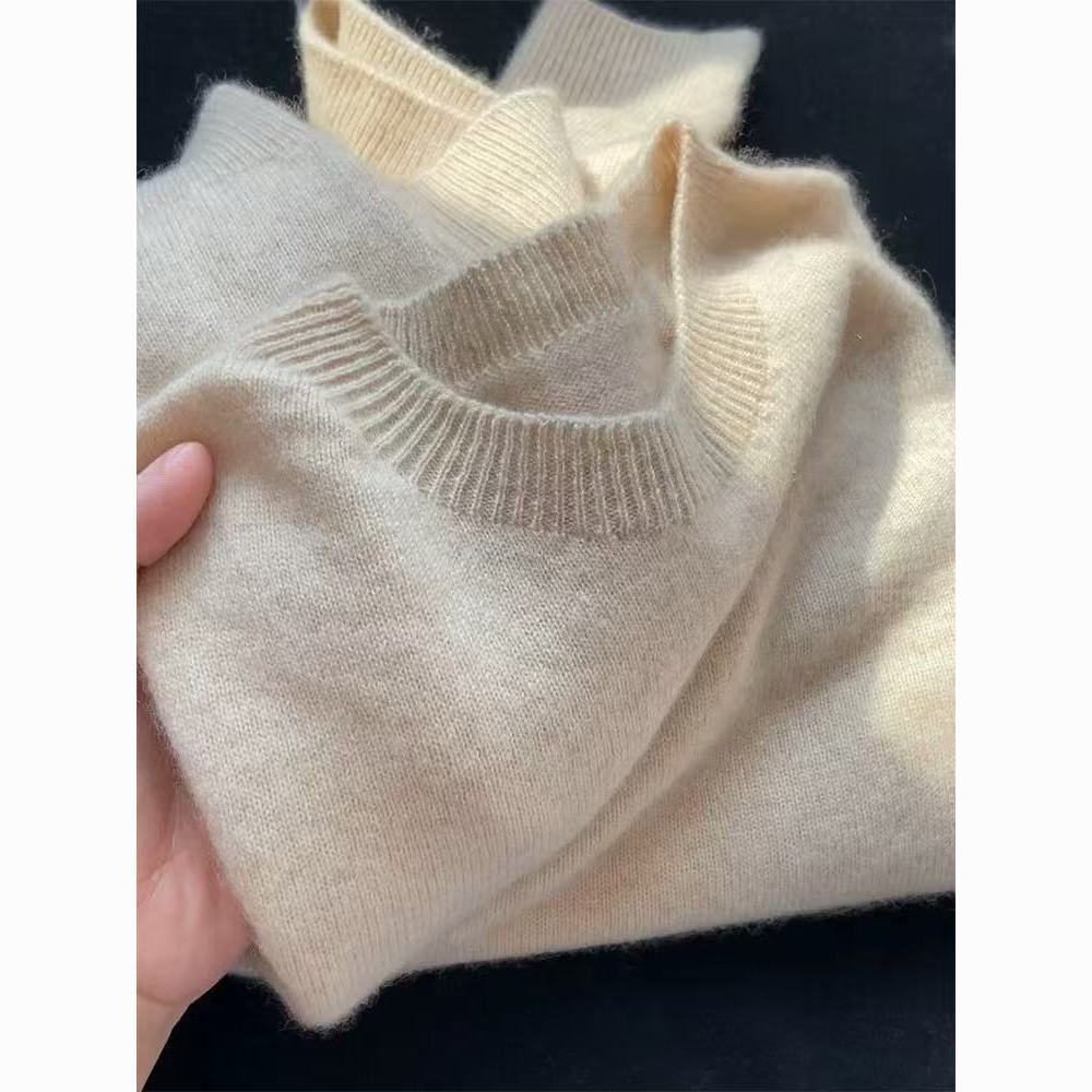 100%一线成衣羊毛衫撤柜圆领毛衣简约百搭无缝针织打底绒衫大码