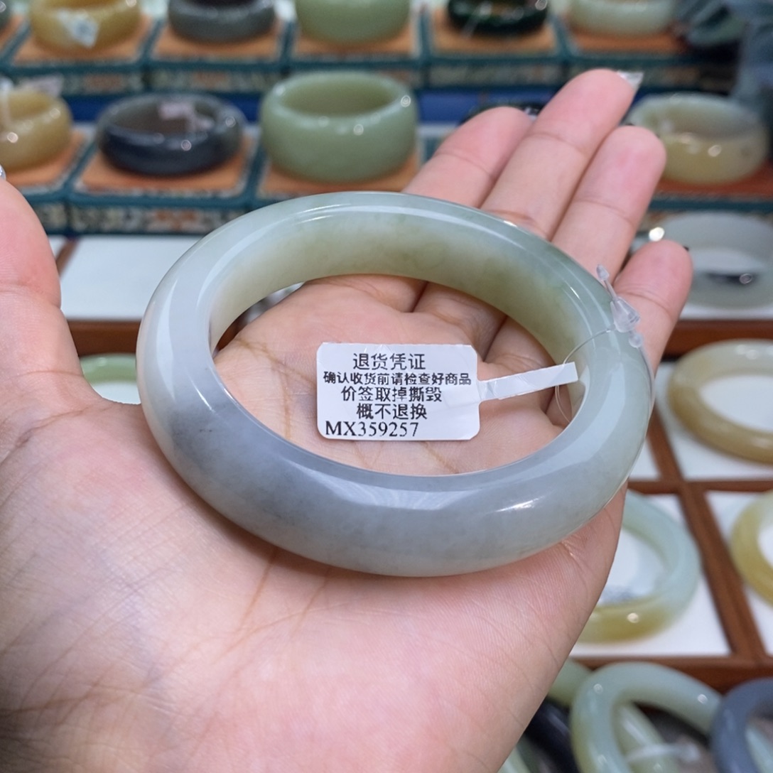 和田玉未镶嵌手镯和田玉且末兰草翠飘青花57