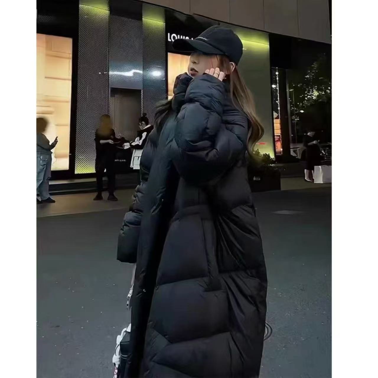 （江南款）休闲加厚韩冬季保暖版宽松连帽时尚长款羽绒服