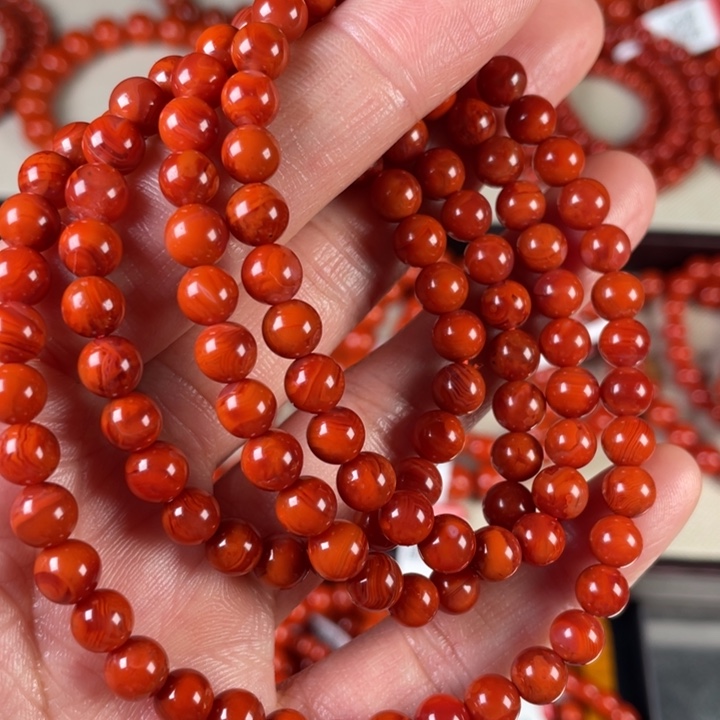 南红玛瑙手链未镶嵌