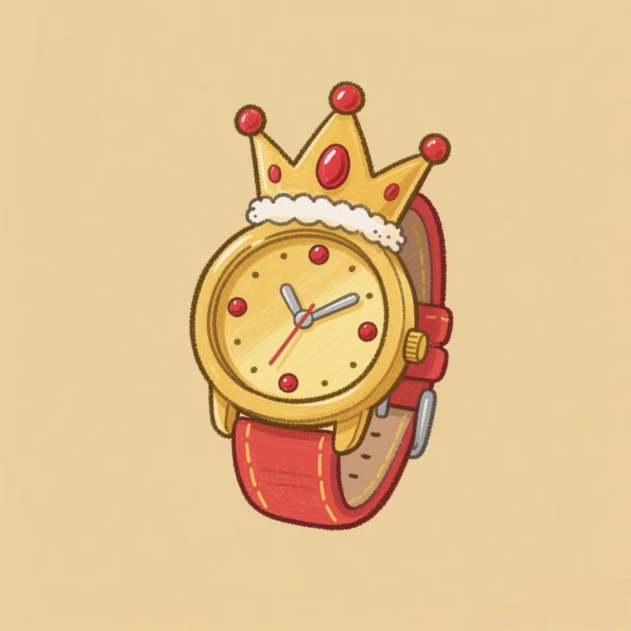 奶甜显白红色小众简约ins风女士考试小表盘细带手表