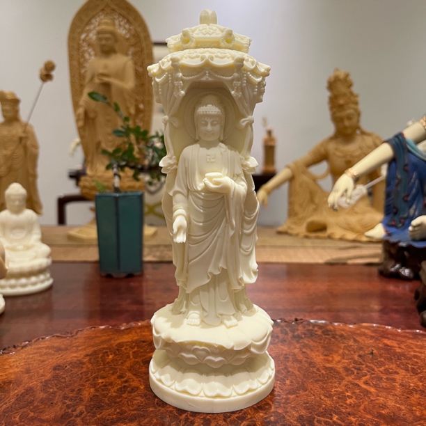 象牙果西方三圣佛像雕刻手工艺7*20cm