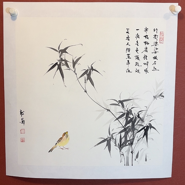 蔡***庸国画听兰老师花鸟