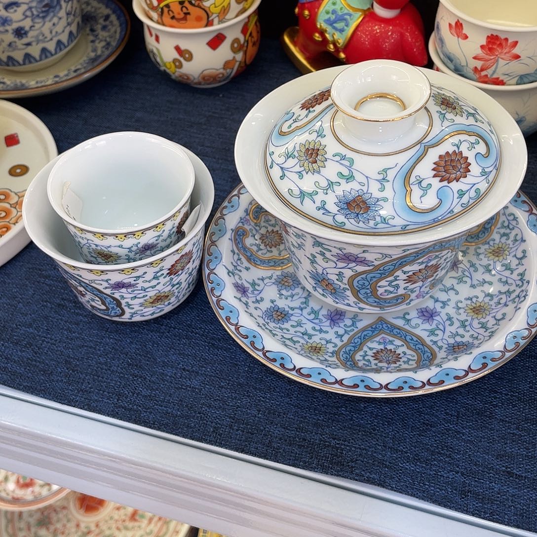 陶景德陶瓷盖碗茶具