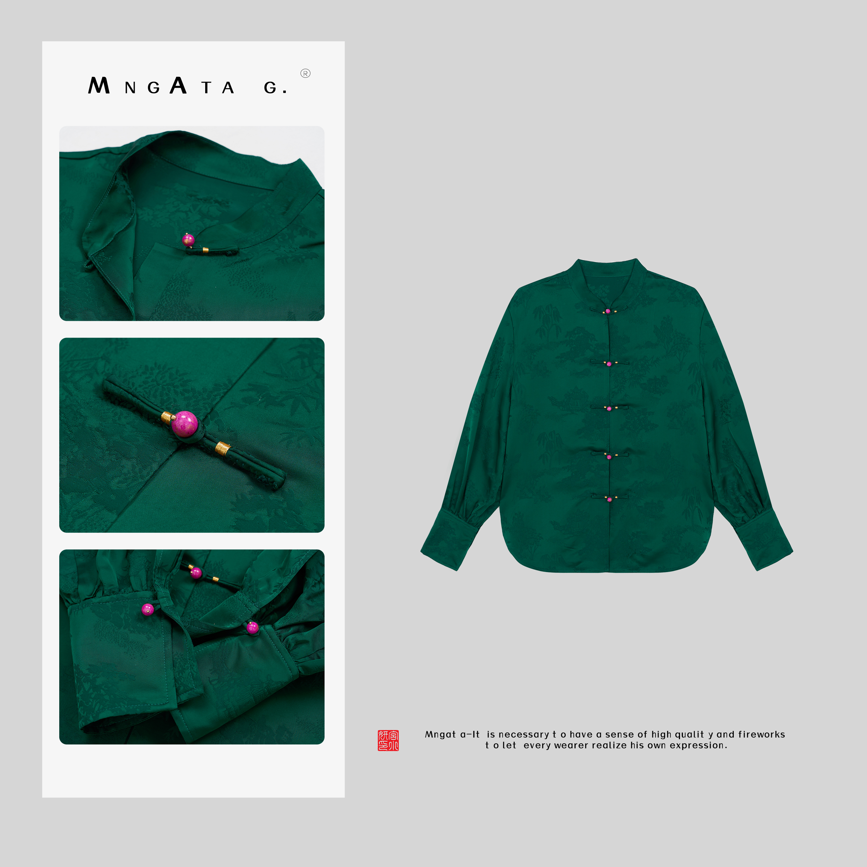 MNGATA G.宫小妍【长安秋意】早秋新中式中国风古韵立领外套X280258