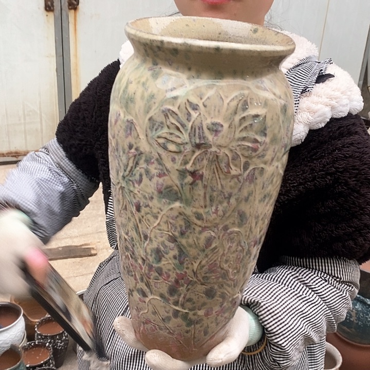 紫砂花盆瑕疵口15高31