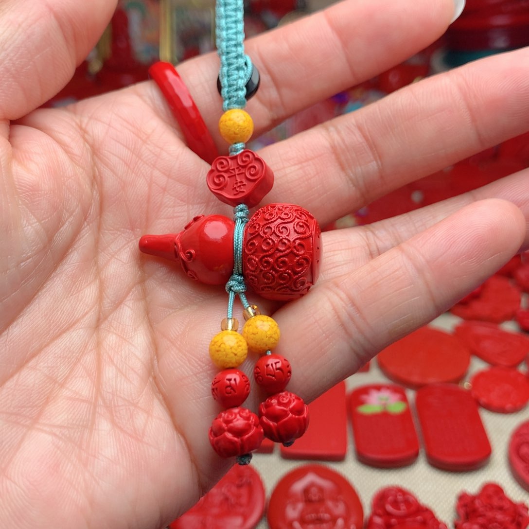 天然辰砂工艺品朱砂钥匙扣