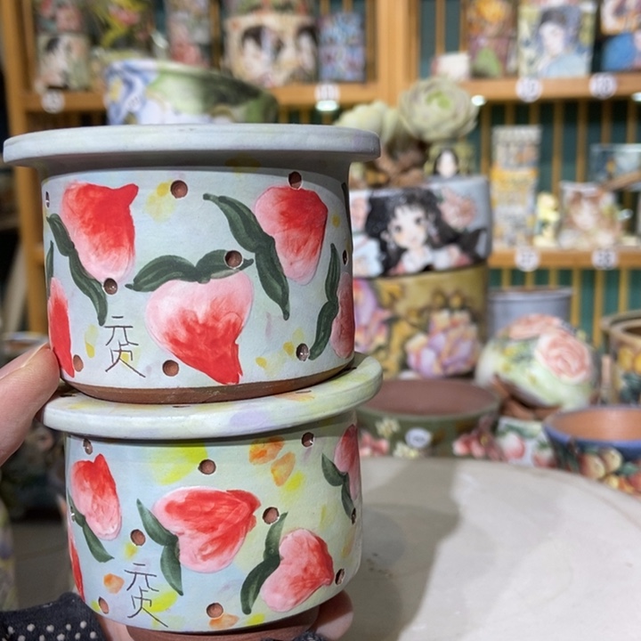 红陶景德镇艺术手绘作品