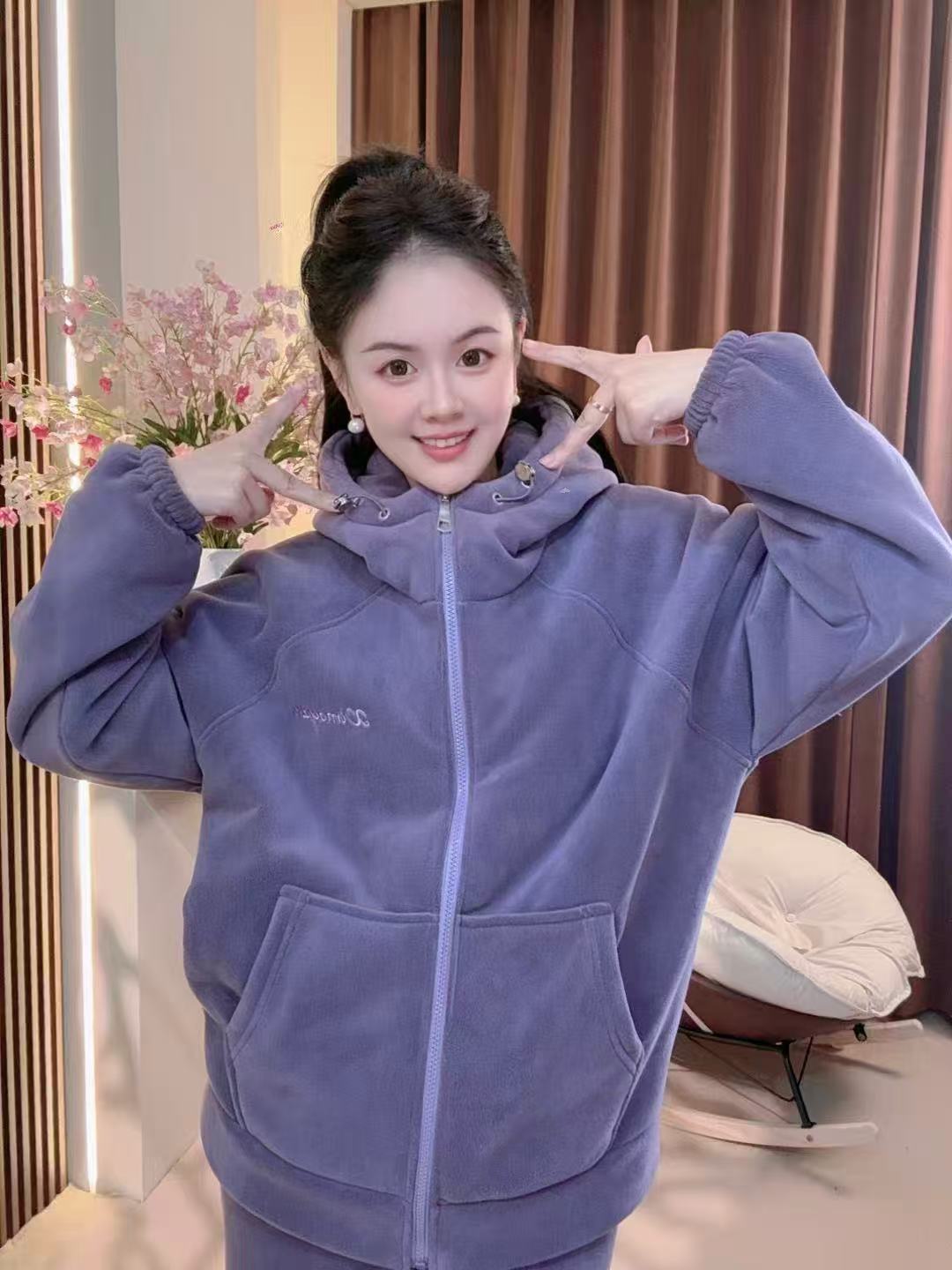 [巨厚巨厚，双层复合绒】冬季家外两穿连帽超厚情侣家居服套装
