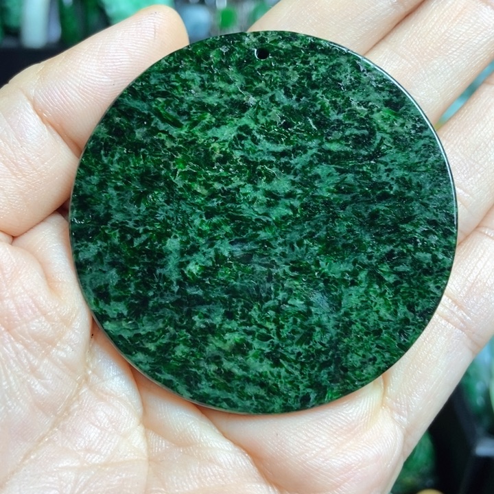 翡翠挂件未镶嵌禅**心无事牌一个