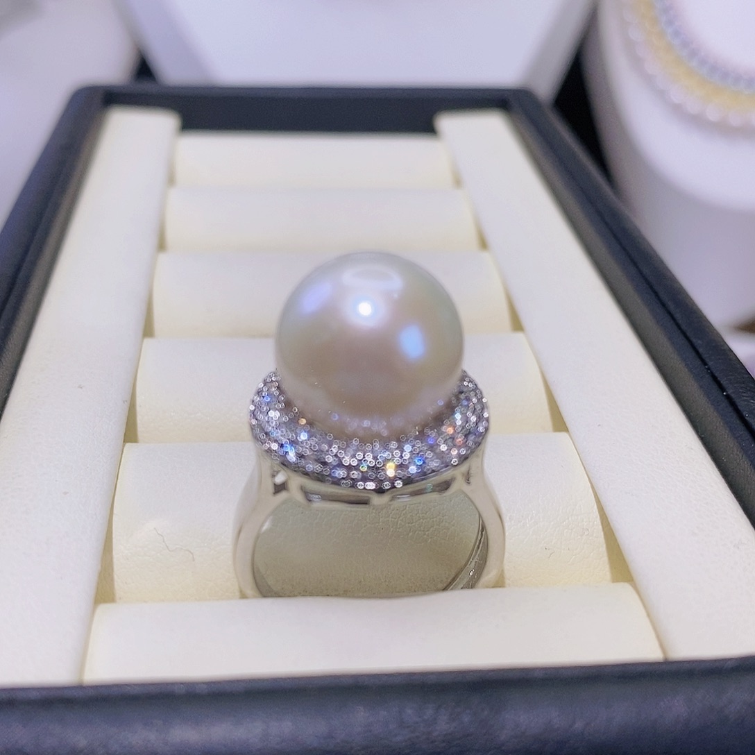 淡水珍珠戒指合金