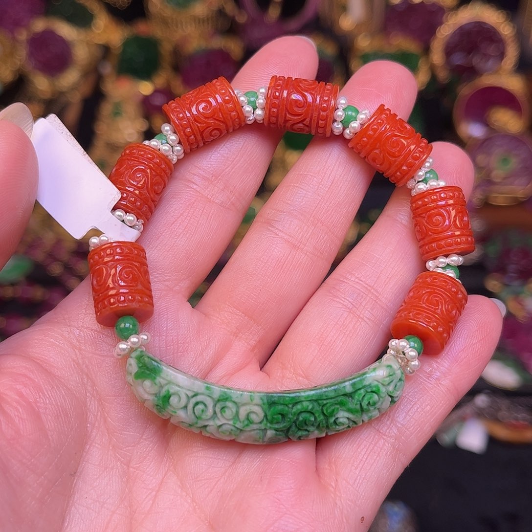 翡翠未镶嵌手链翡翠多宝手链