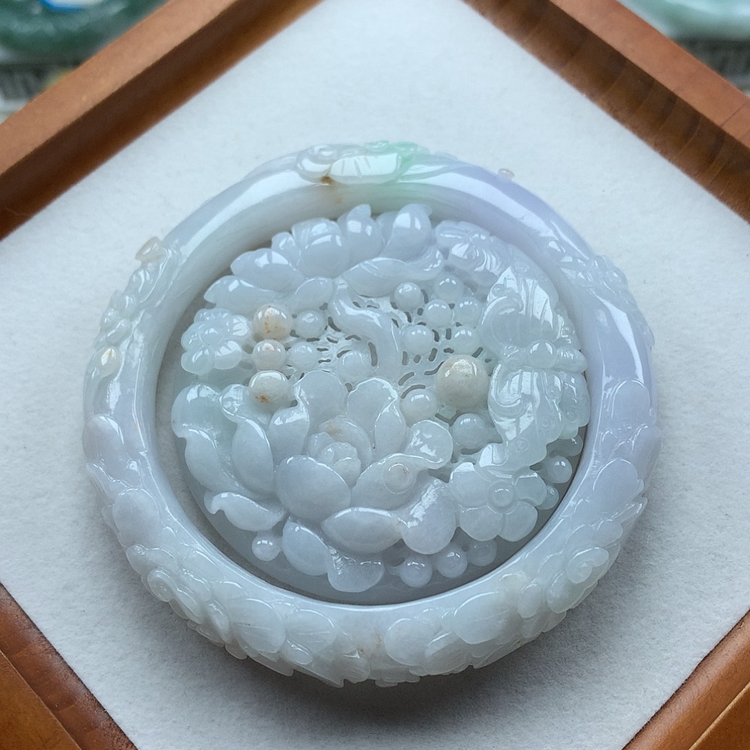 翡翠未镶嵌手镯复古风格60.2