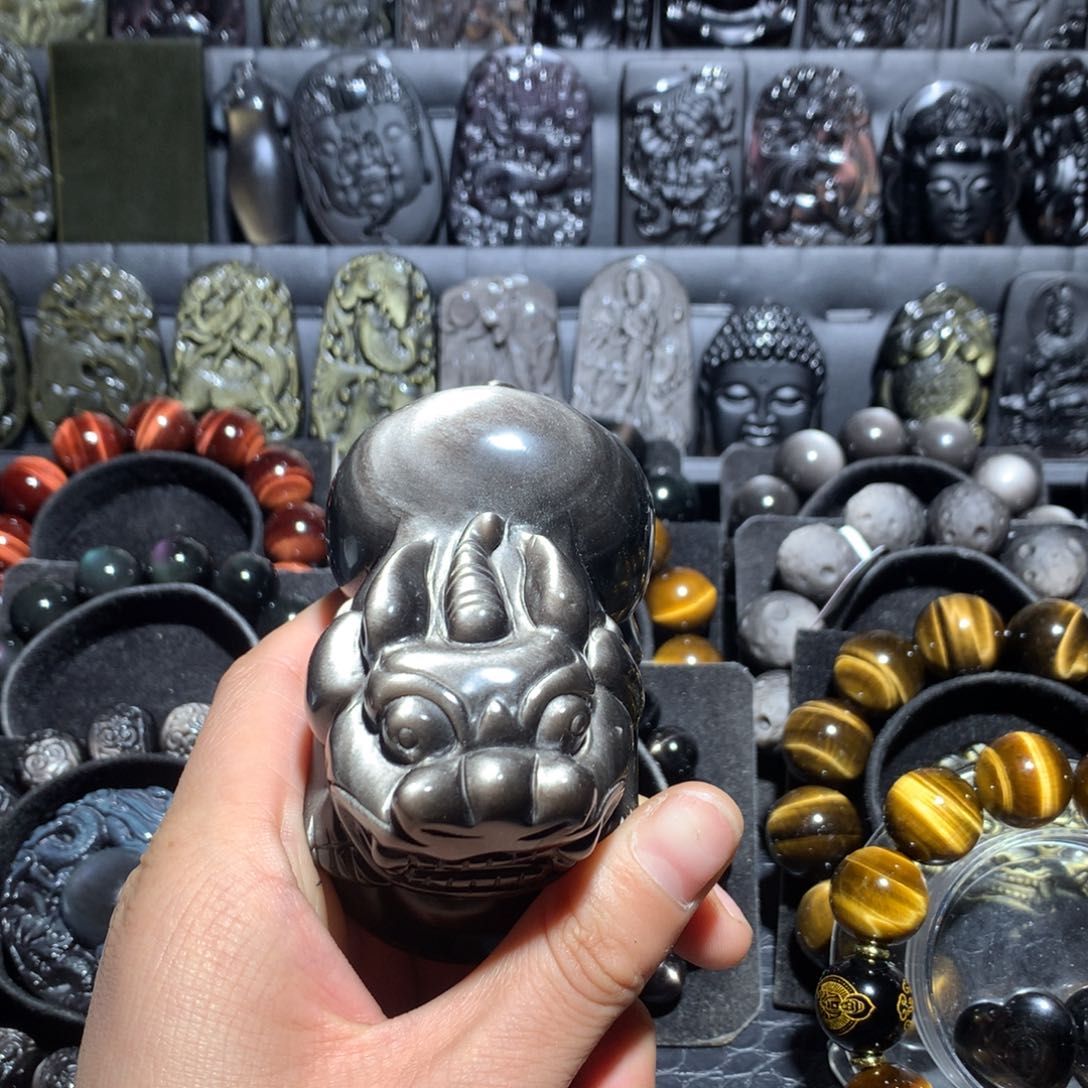 黑曜岩珠宝奇石未镶嵌大**师