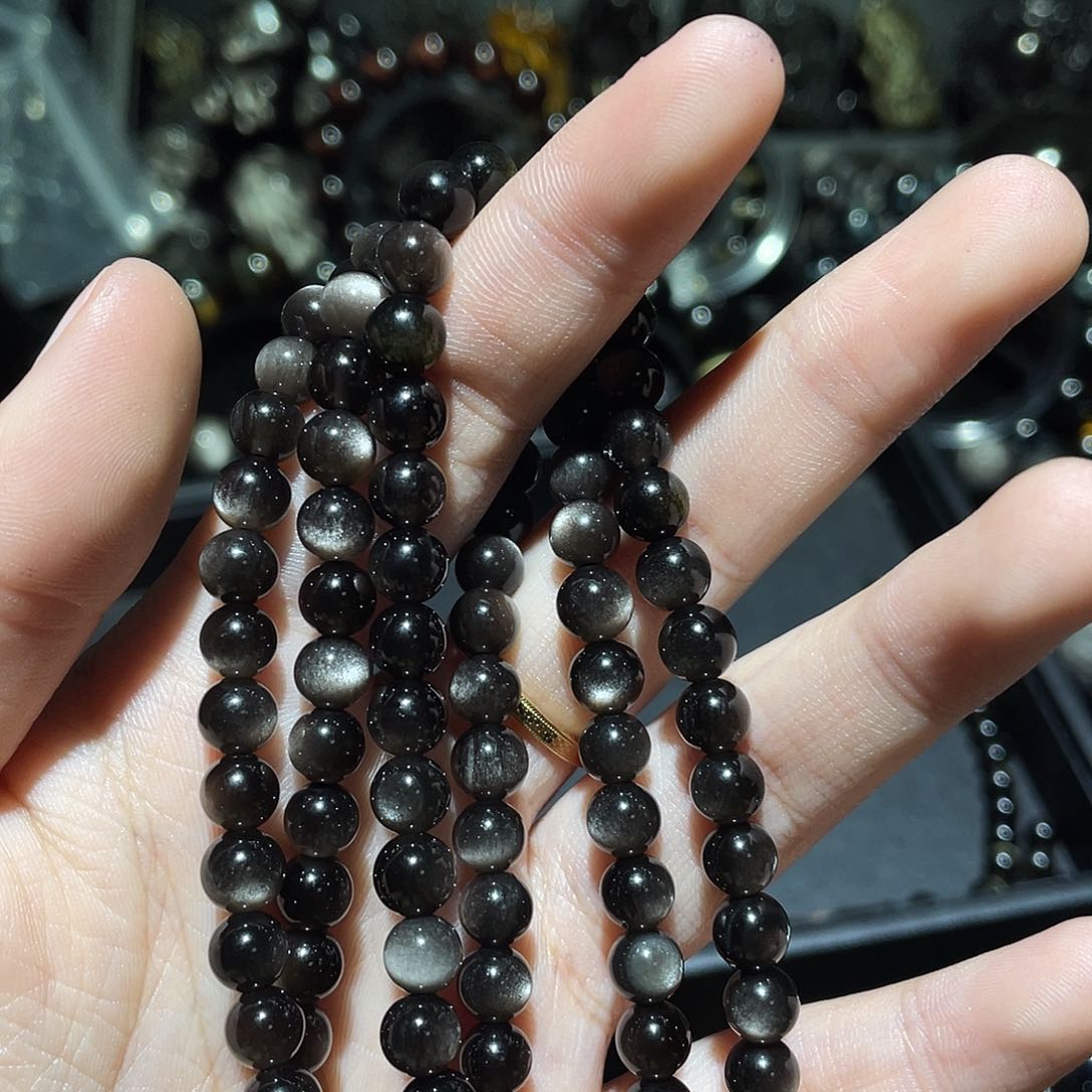 黑曜岩手链未镶嵌脾*差