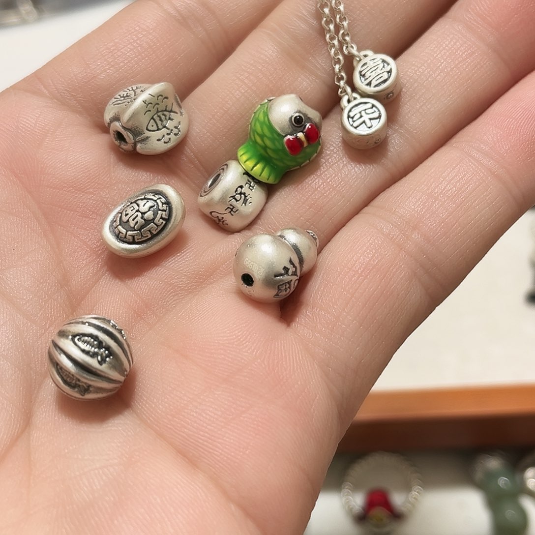 吊坠足银珐琅七个