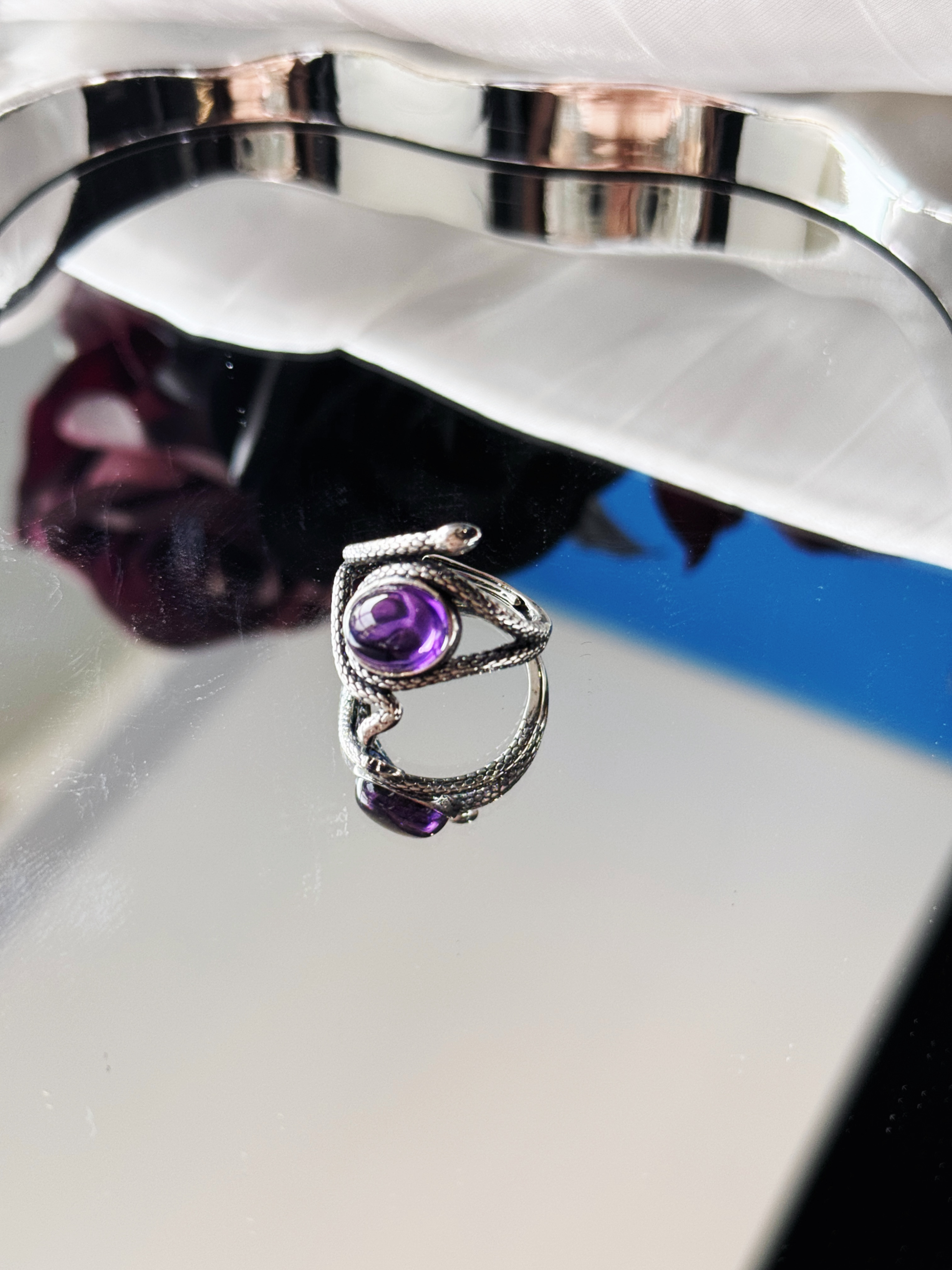 B37  紫水晶蛇戒指