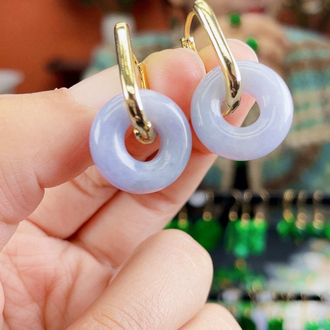 翡翠未镶嵌耳饰饰品