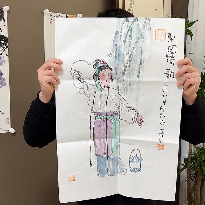 楚***文国画林立仁  手绘原创