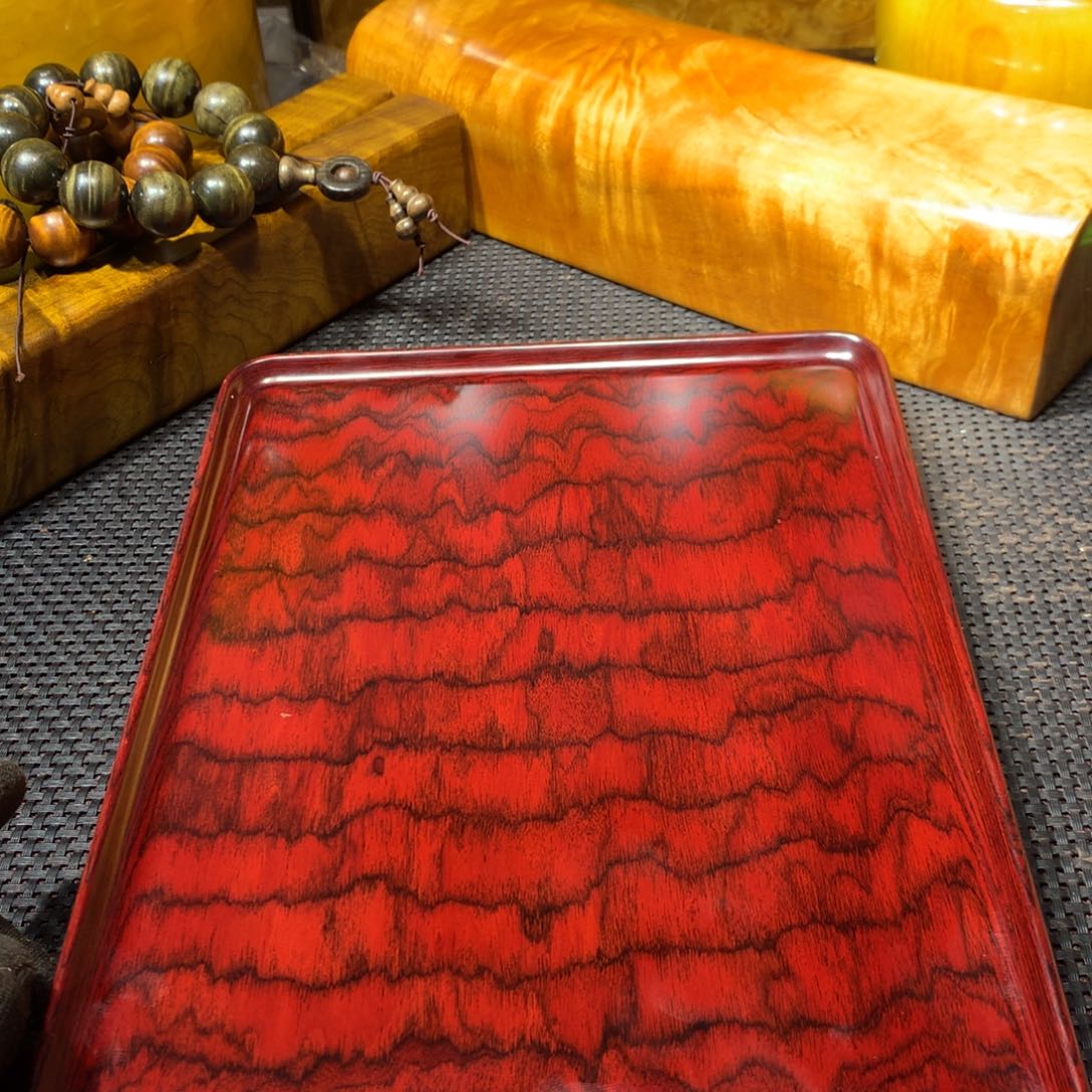 金丝楠红酸枝茶盘