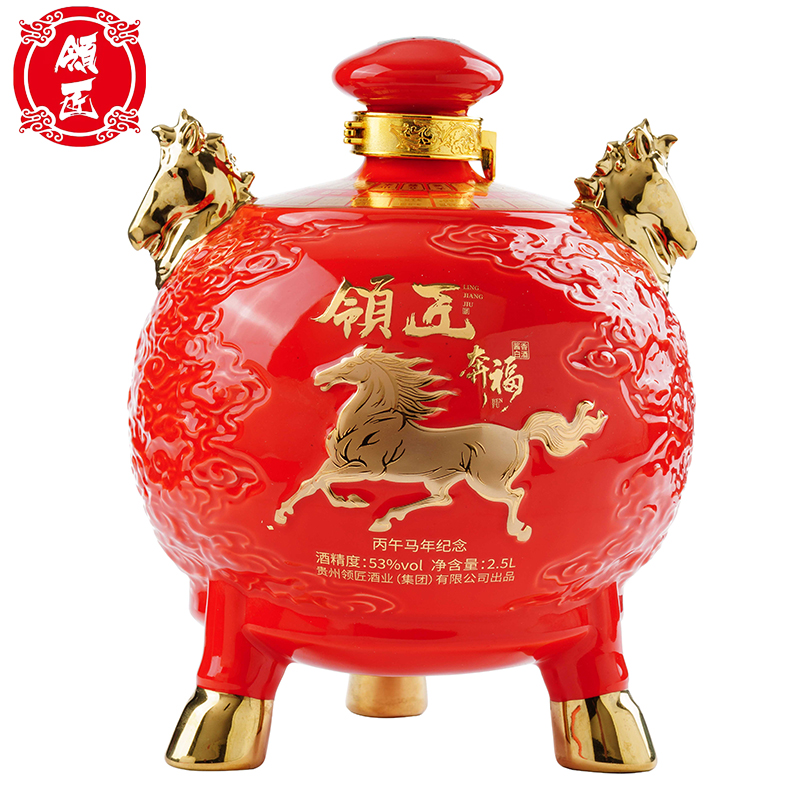 领匠酒奔福(丙午马年纪念) 酱香型白酒53度2.5L/坛