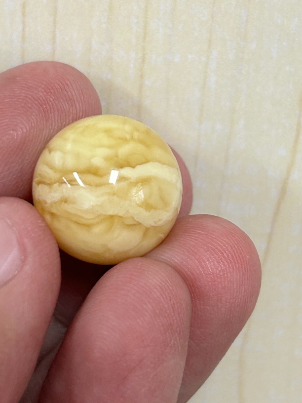 蜜蜡白花蜡琥皮纹单珠18加3.51克