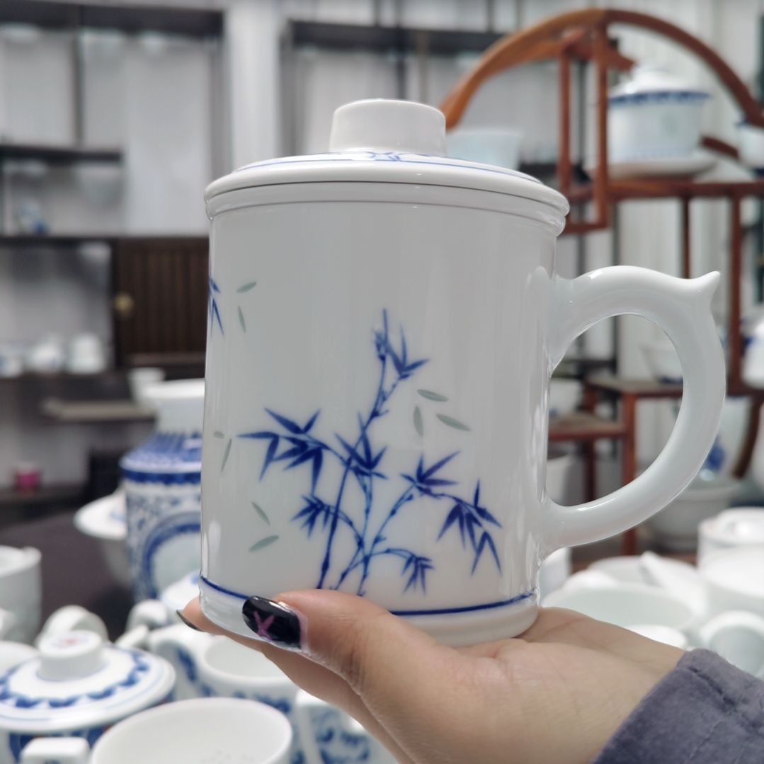 陶瓷节节高升茶漏杯三件套一套