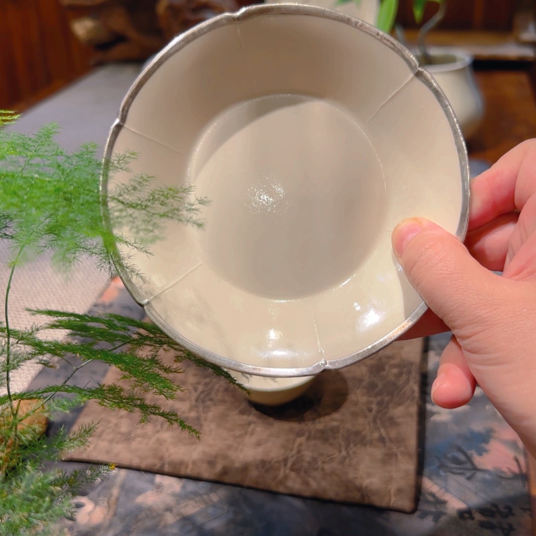 微澜定瓷 包银口壶承 仿古14.3