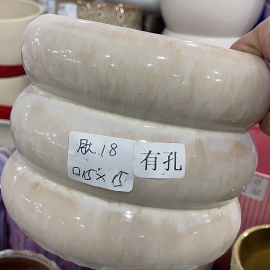 多肉绿植陶瓷花盆9.9包邮，有孔