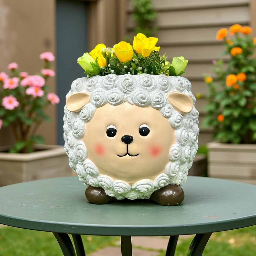 花园庭院小绵羊花盆可爱动物创意大口径花缸养殖盆栽