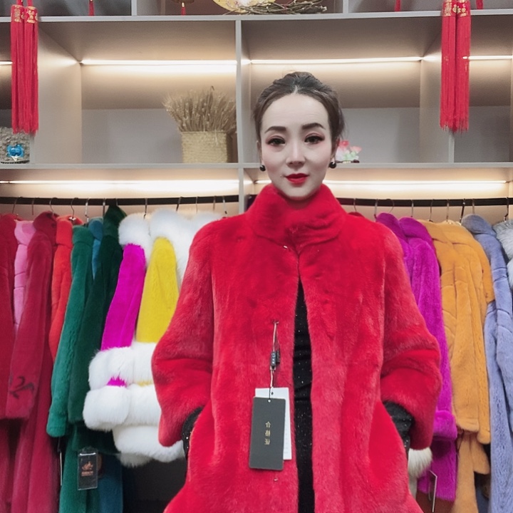 进口整版水貂皮大衣