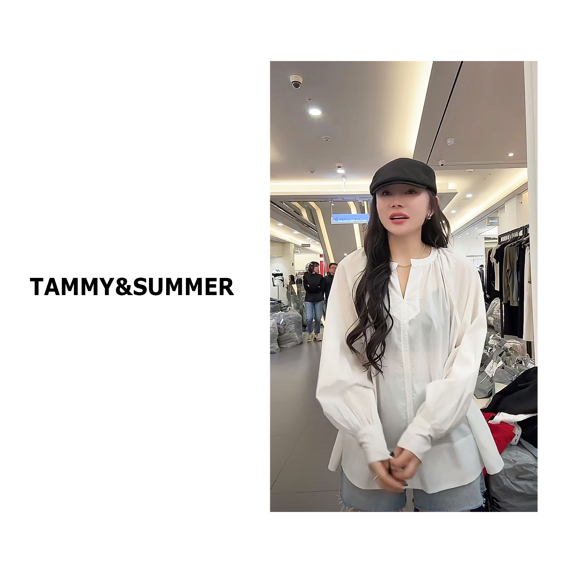 【Tammy&Summer】时尚百搭韩版白色夏季薄款宽松套头衬衫上衣250051