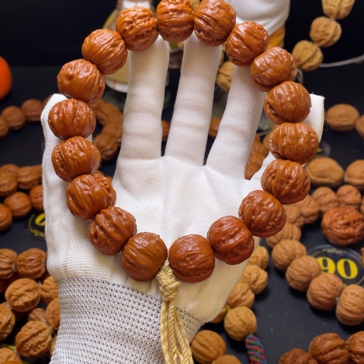 玻***瓦文玩核桃手串京八棱