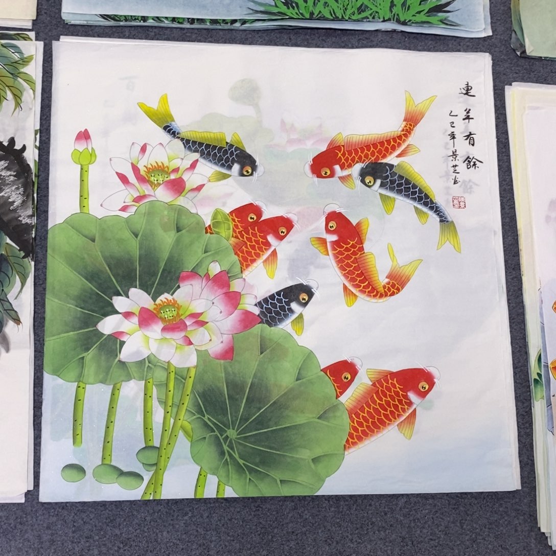 国画尺寸68✖️68斗方手绘工笔画