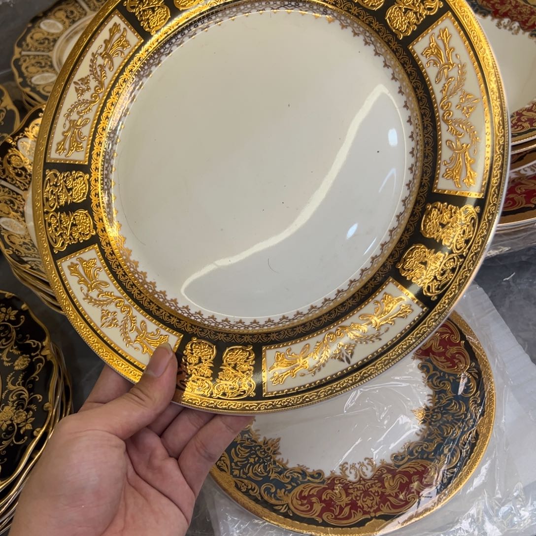 瓷片10.5寸平盘孤品微瑕