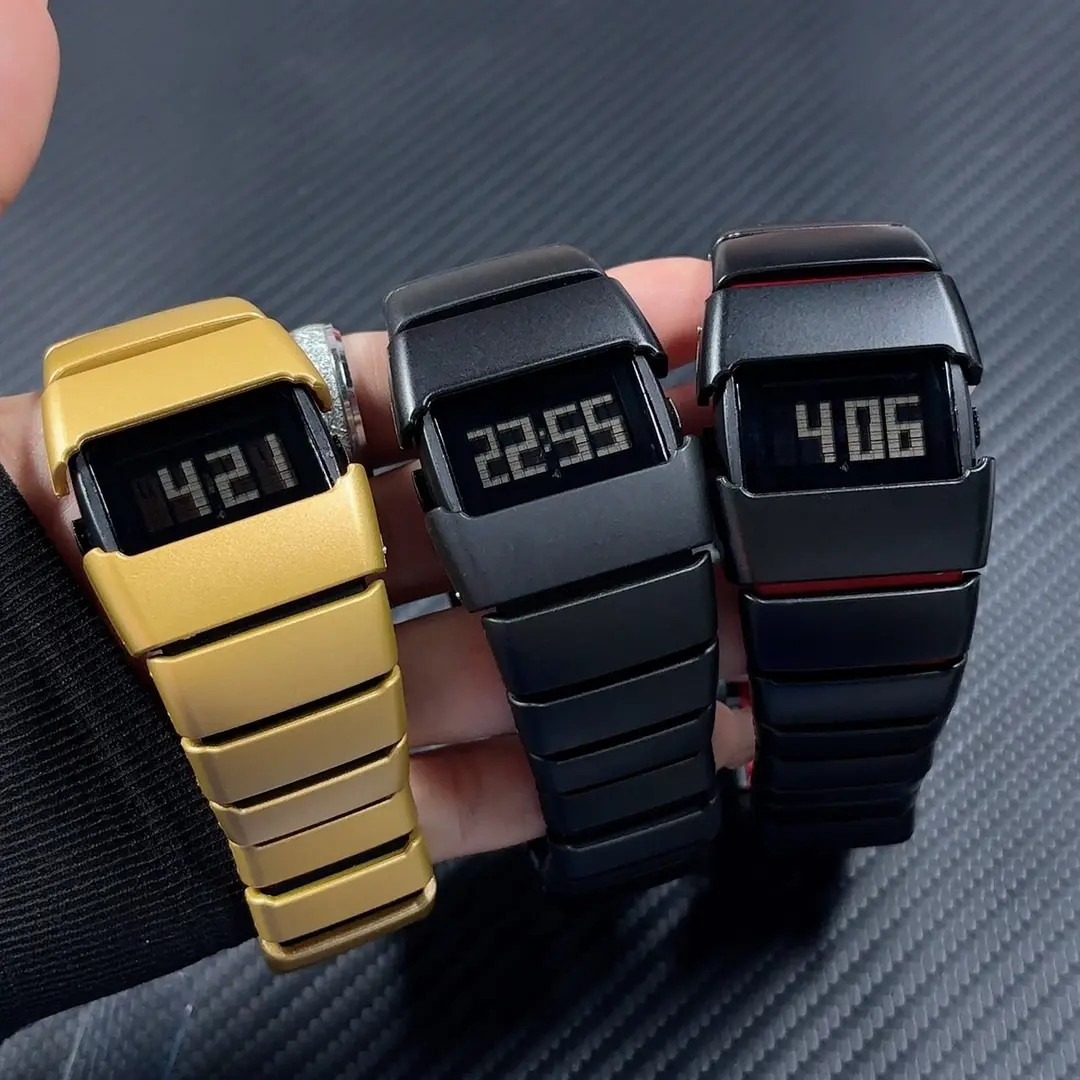 ins高颜值千禧年vintage方形黑科技小众防水多功能情侣百搭手表
