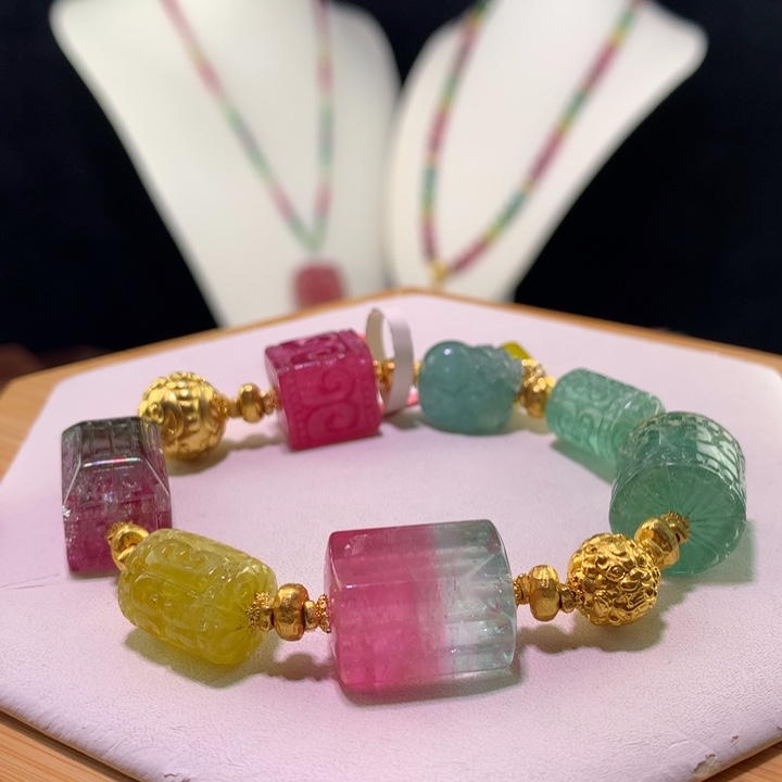 双色碧玺手链未镶嵌