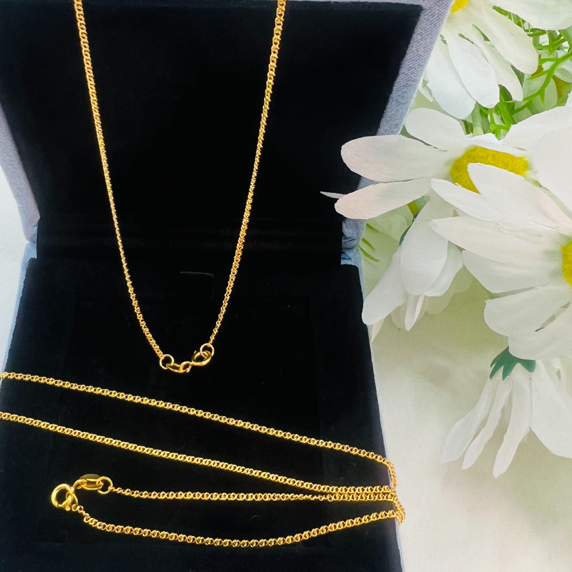 18K金可调节时尚猪鼻链轻奢简约素链