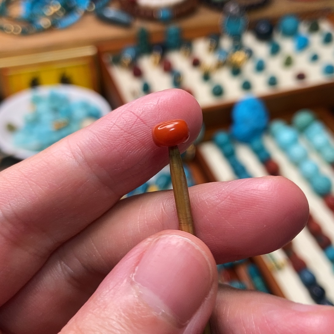 未镶嵌南红玛瑙珠宝奇石藏扣6.4×6.8mm