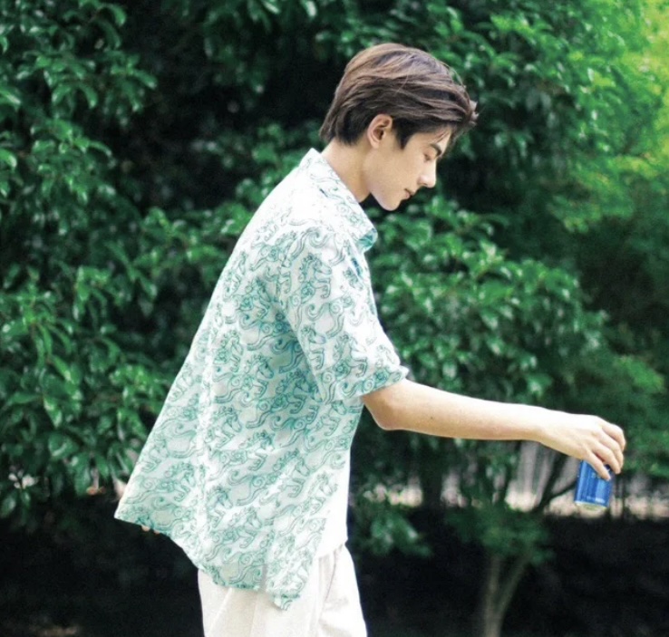 全新未使用 DIOR/迪奥 男士Kenny联名满印绿色小马短袖衬衫114281