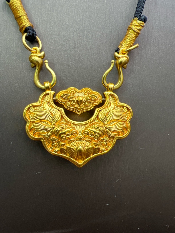 铜合金吊坠 可转动双鱼锦鲤锁包吊坠如意莲花鲤鱼吊坠