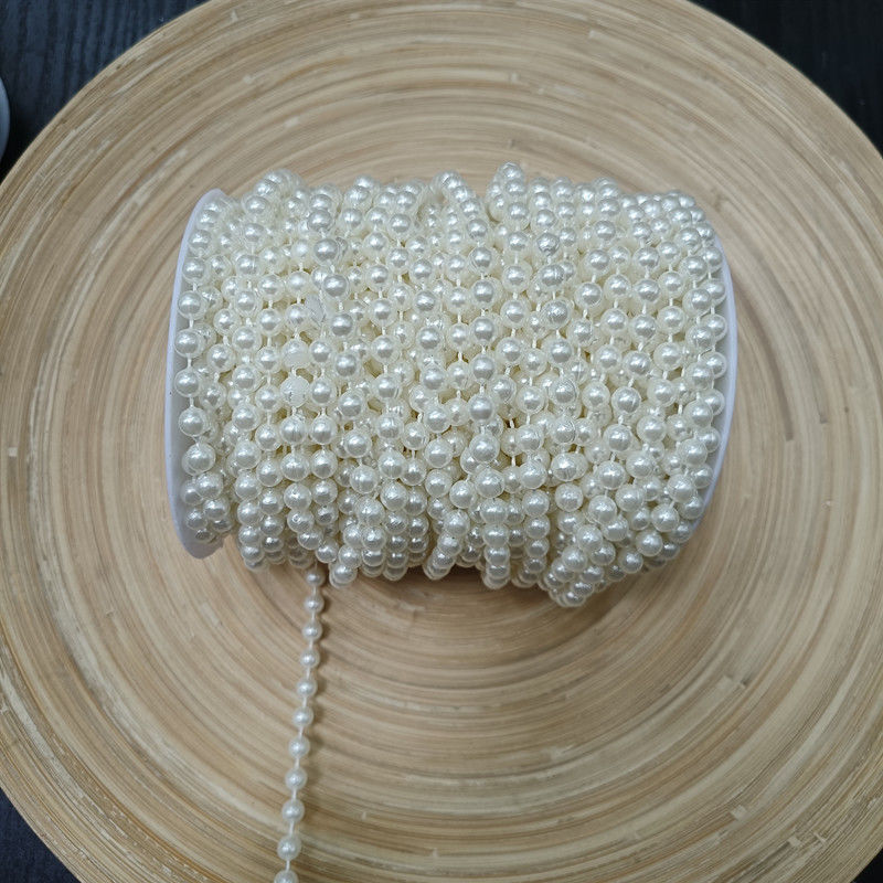 【主播推荐】6MM白色米白色连线珠链太阳花珠链 DIY手工材料