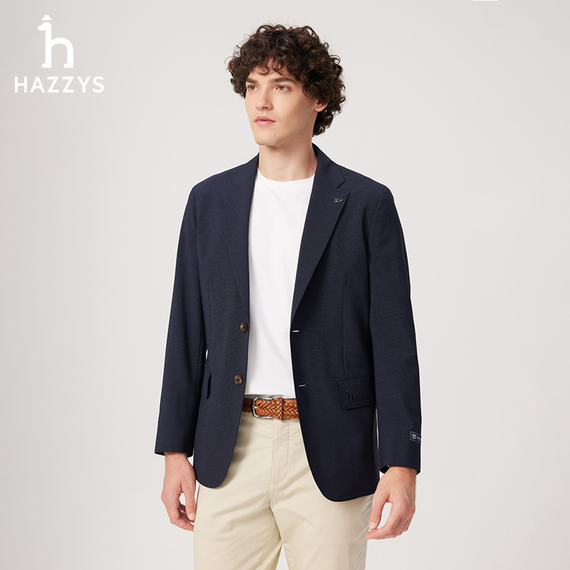 Hazzys哈吉斯男士春夏季薄款西服商务休闲西装单西外套