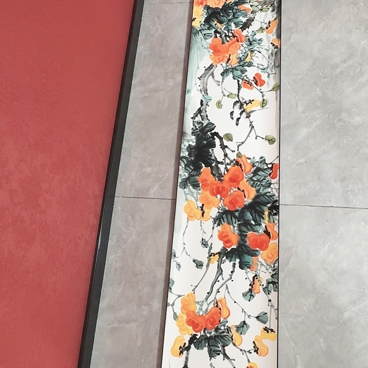 国画黄春香国画柿子手卷尺寸500*34