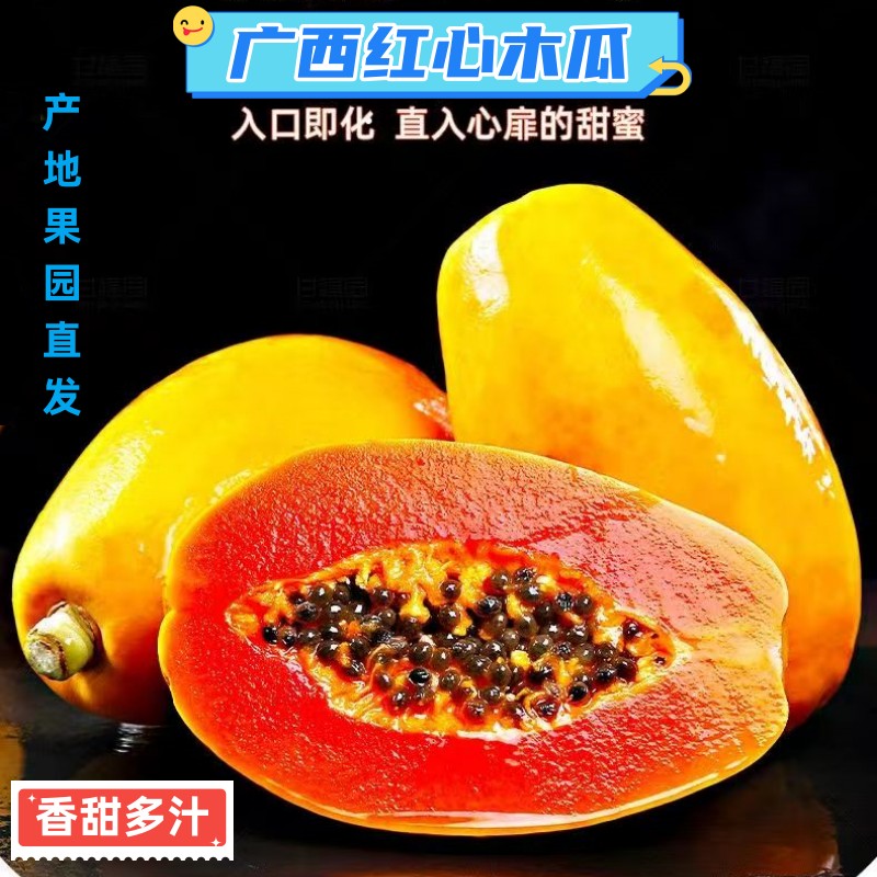 广西红心木瓜新鲜当季学生孕妇水果树上熟牛奶木瓜细腻软糯直发