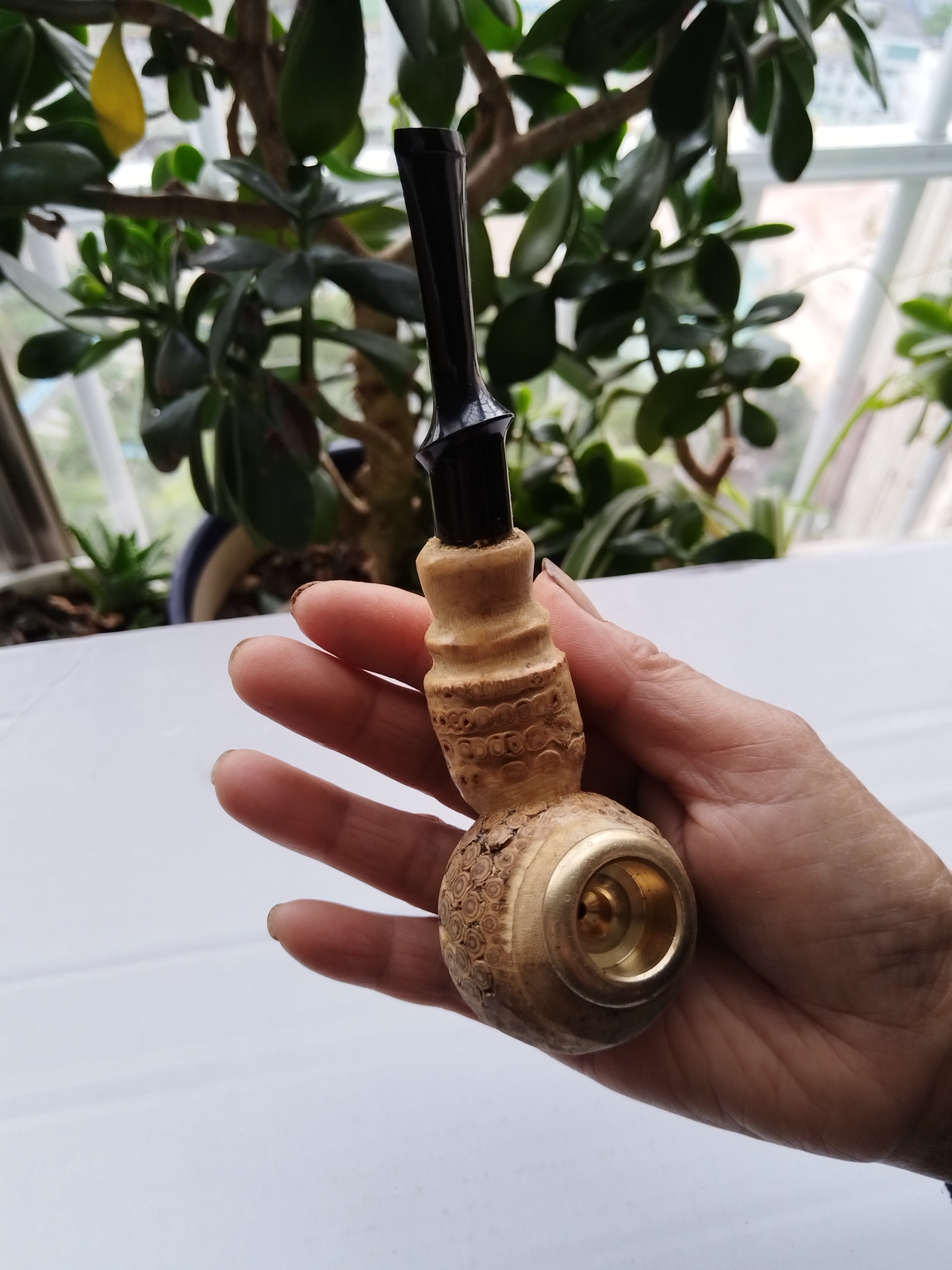 纯手工精磨天然实心竹根烟嘴竹子烟斗小型过滤器竹雕竹制小烟斗