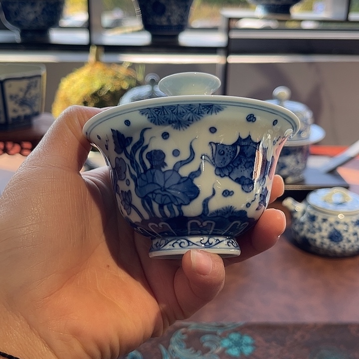 镹曰柴窑手工手绘青花