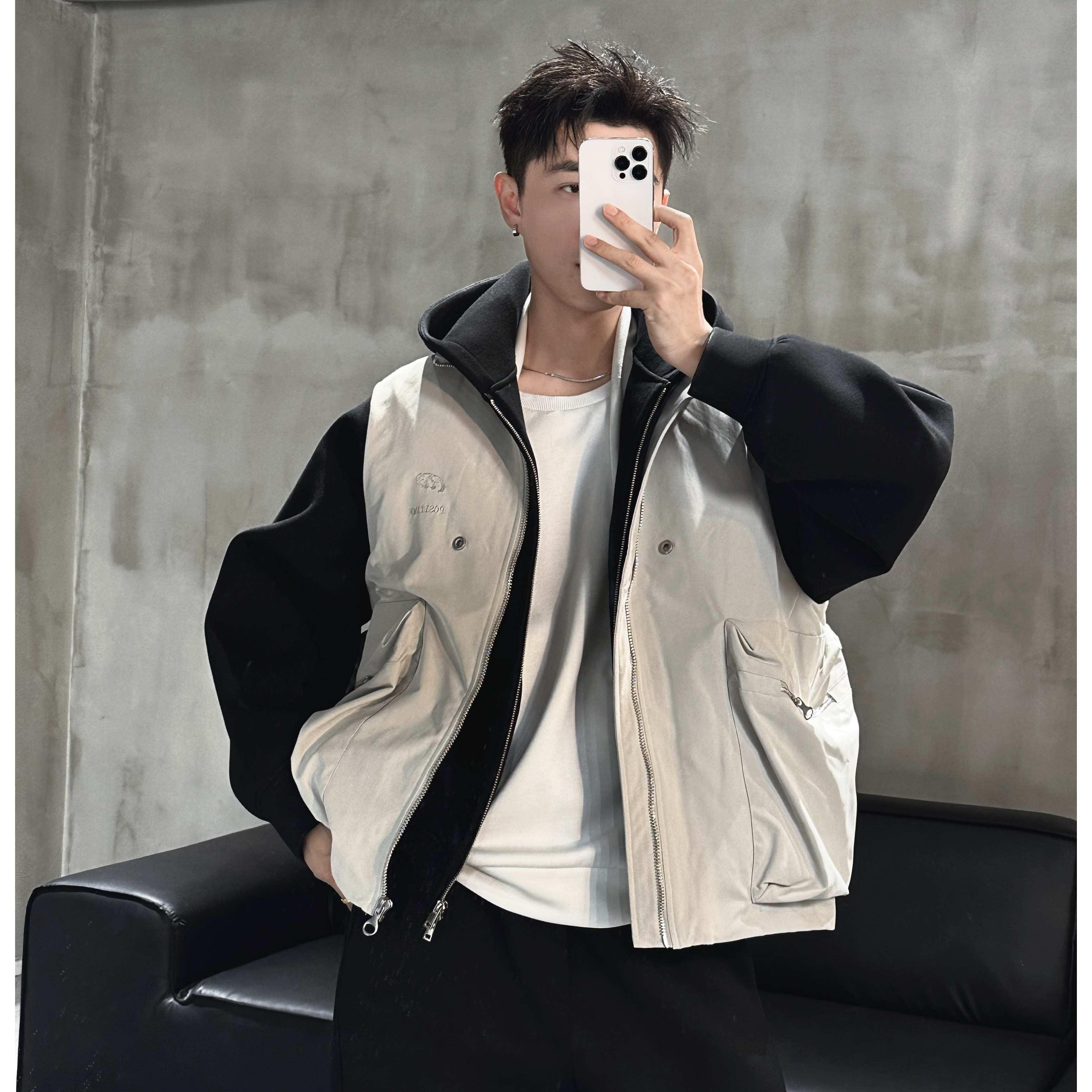 辰皇后工装羽绒马甲男冬季加厚多口袋宽松立领保暖无袖外套