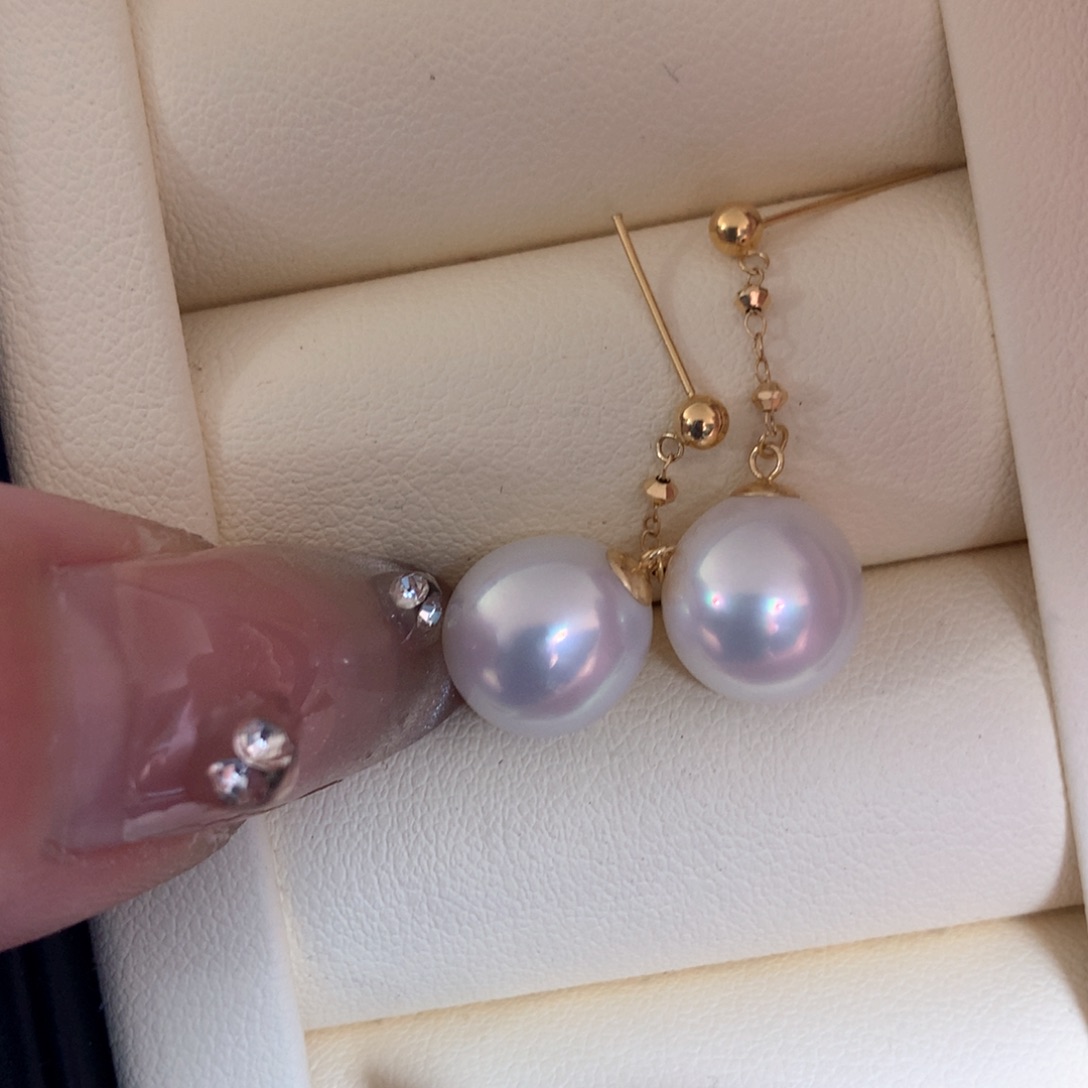 海水珍珠耳饰18K金镶嵌