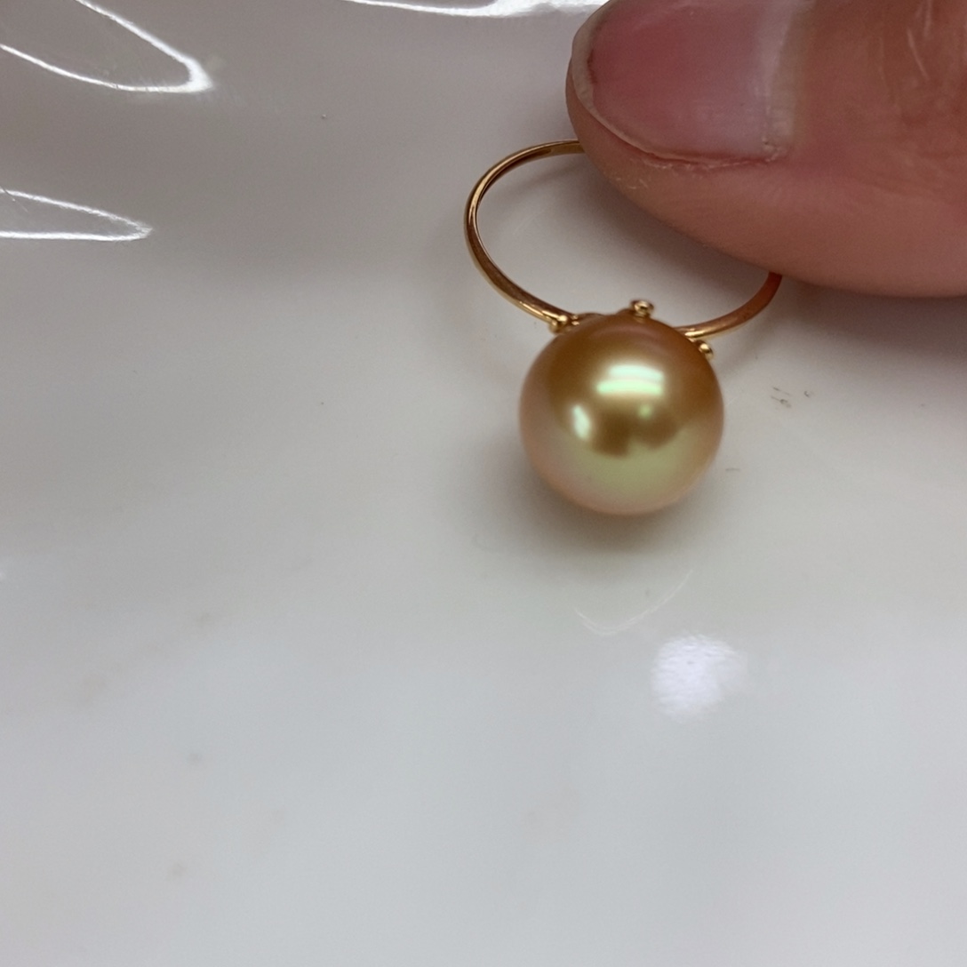 海水珍珠戒指18K金镶嵌